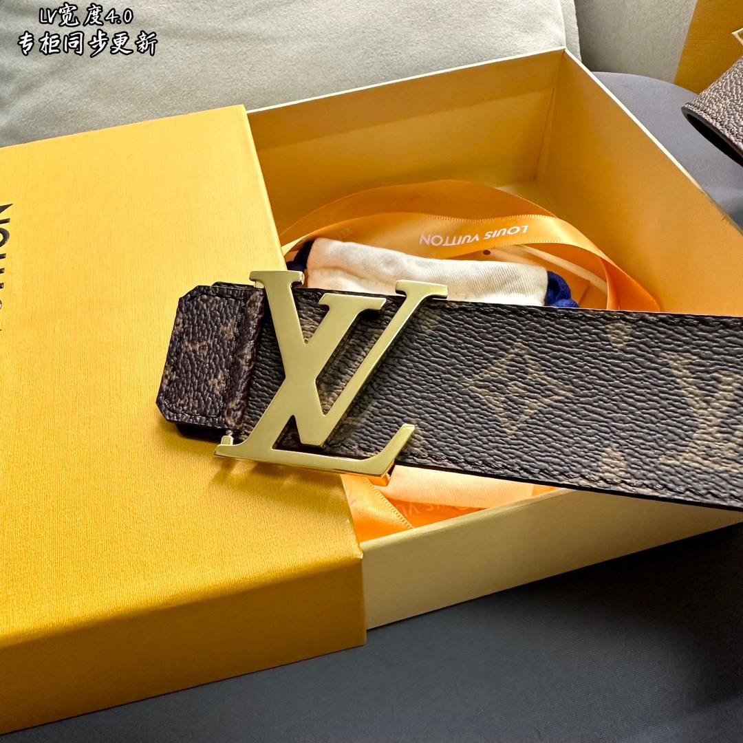 [TOP] Louis Vuitton LV Men's Leather Belts - 4CM