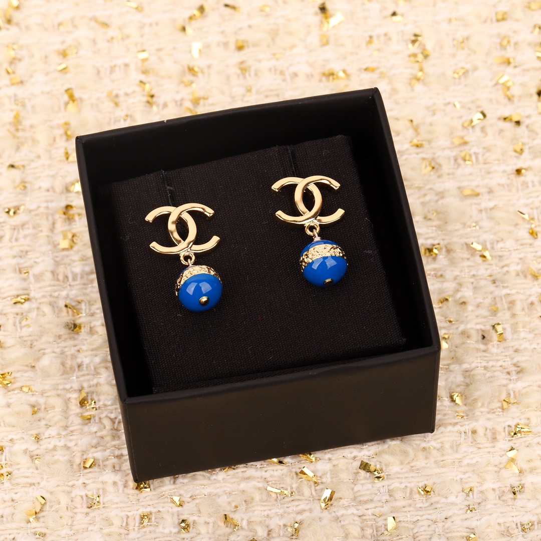 [TOP] CHANEL CC Pendant Earrings