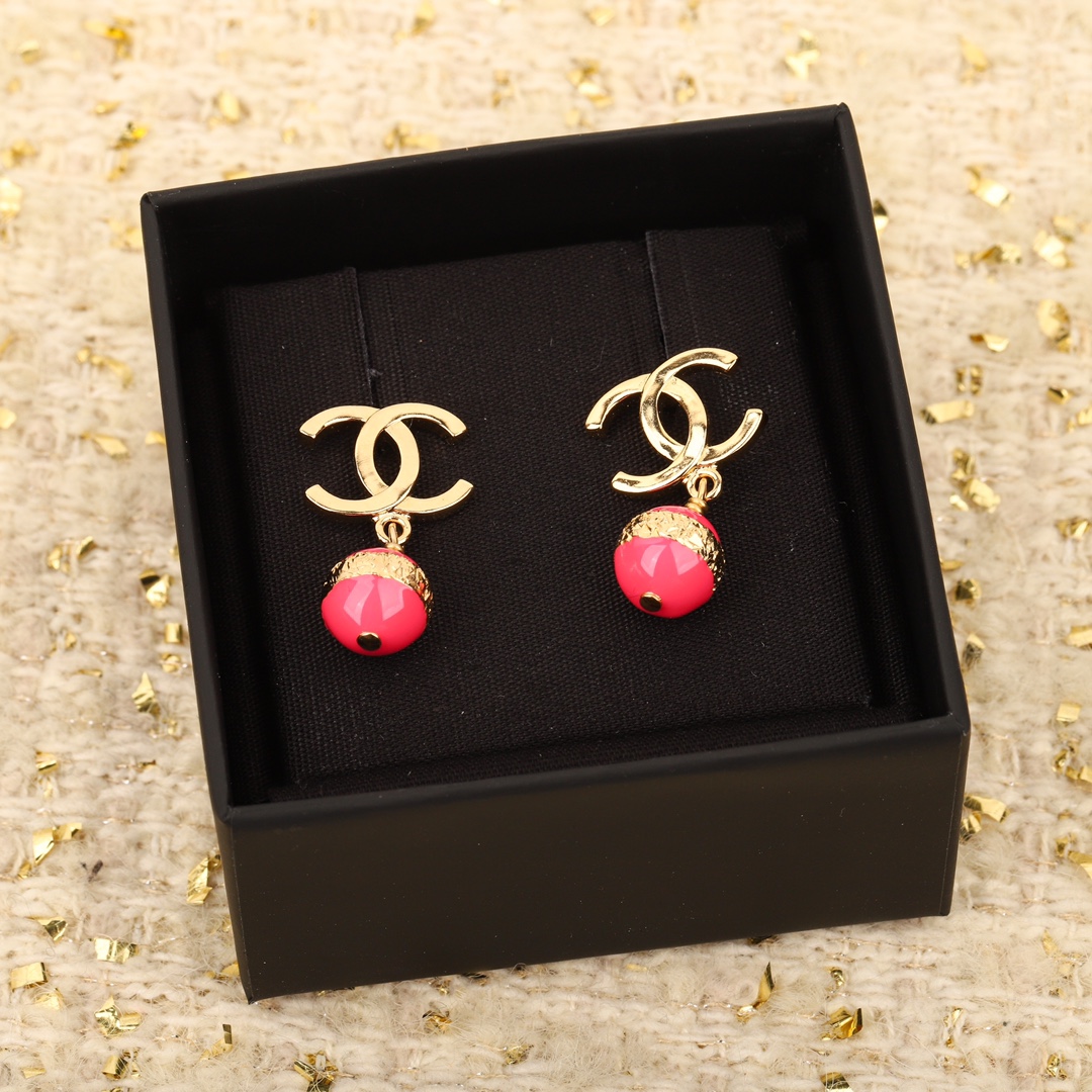 [TOP] CHANEL CC Pendant Earrings