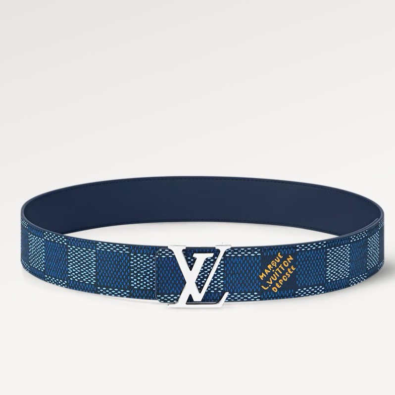 [TOP] Louis Vuitton LV Blue Plaid Printed Belt