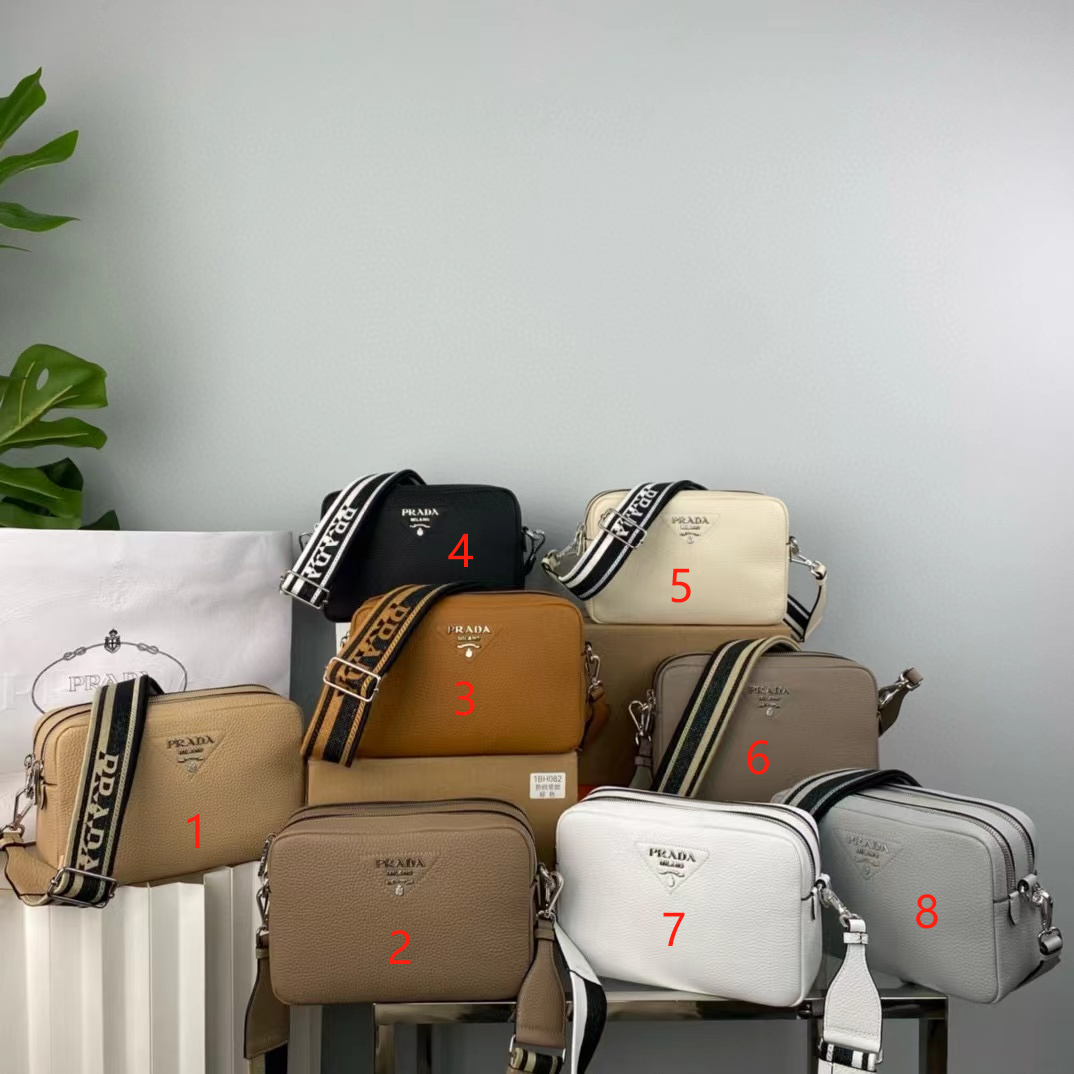 [Top] PRADA Double Shoulder Strap Buckskin Cowhide Bags 22x14x8cm -  8 Colors