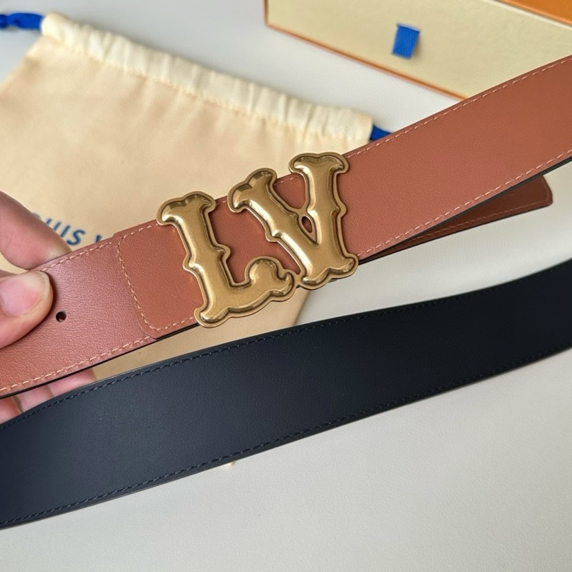 [TOP] Louis Vuitton LV Calf Leather Double-Sided Belt