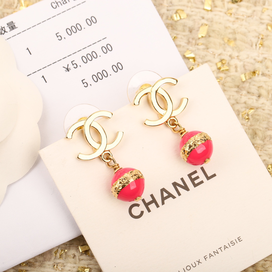 [TOP] CHANEL CC Pendant Earrings