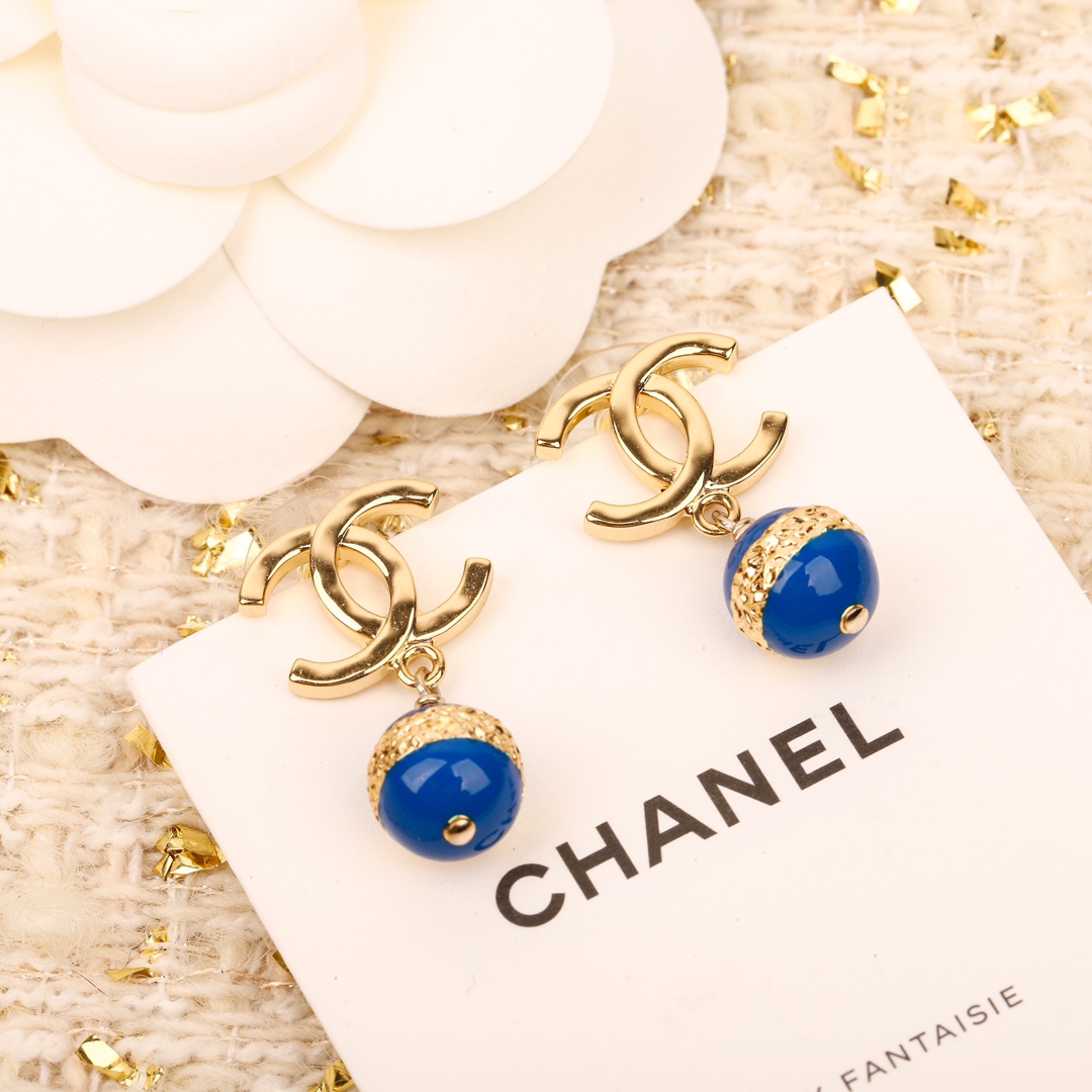 [TOP] CHANEL CC Pendant Earrings