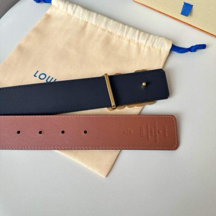 [TOP] Louis Vuitton LV Calf Leather Double-Sided Belt