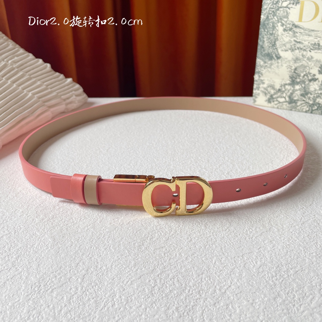 [TOP] Christian Dior Calfskin Double-Sided Belts 2CM - 6 Colors