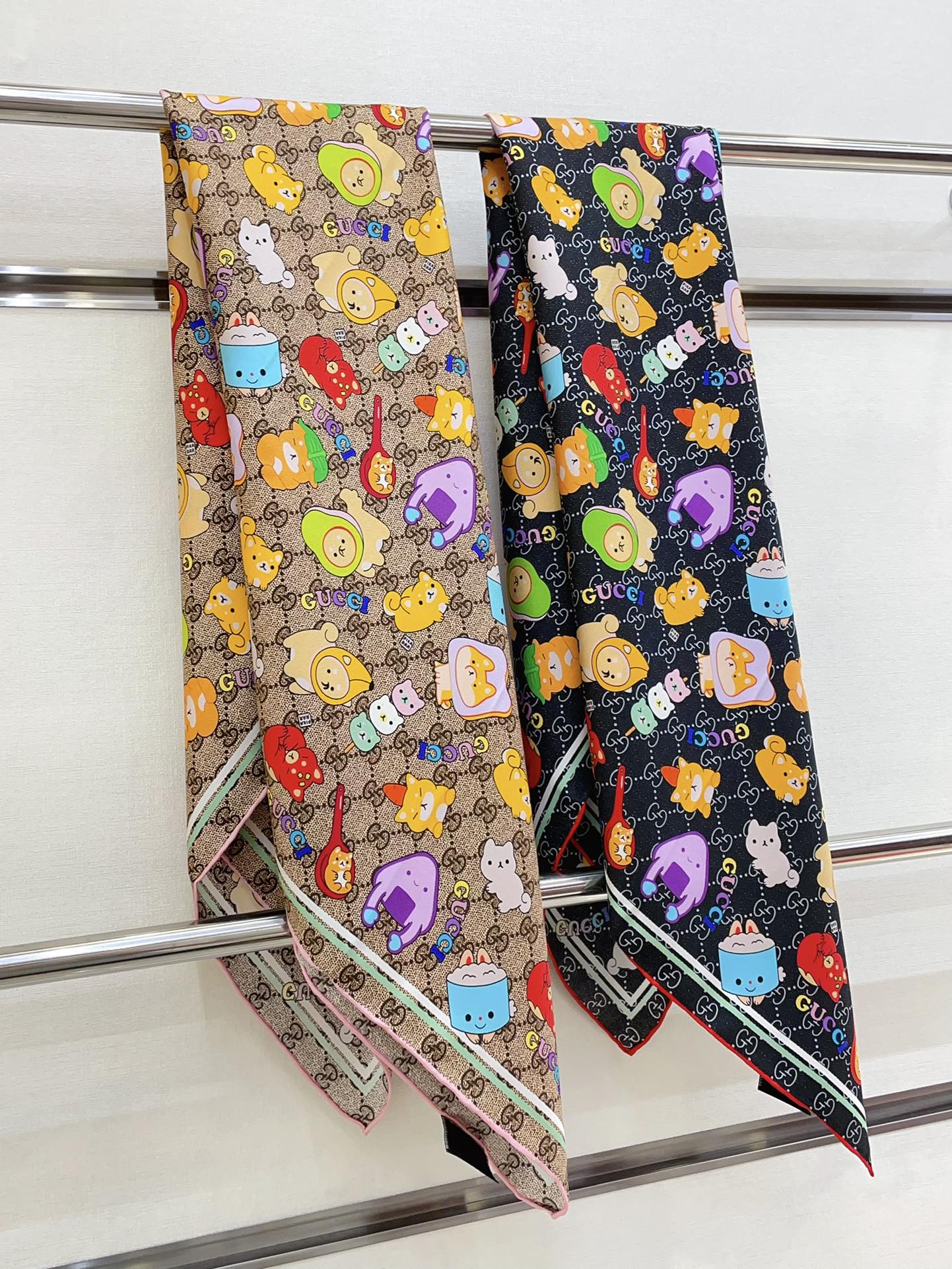 [TOP]Gucci Silk Scarf 90 x 90 cm-2 Colors