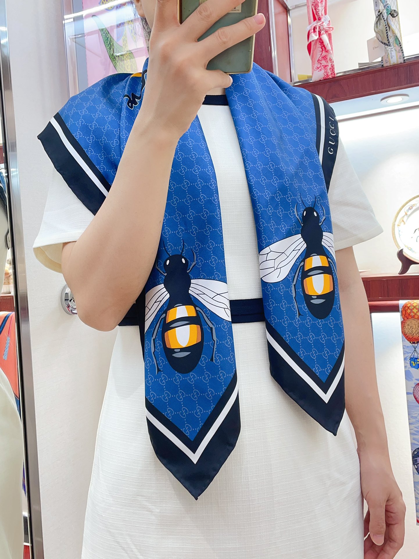 [TOP] GUCCI Silk Scarf 90×90 cm -3 Colors