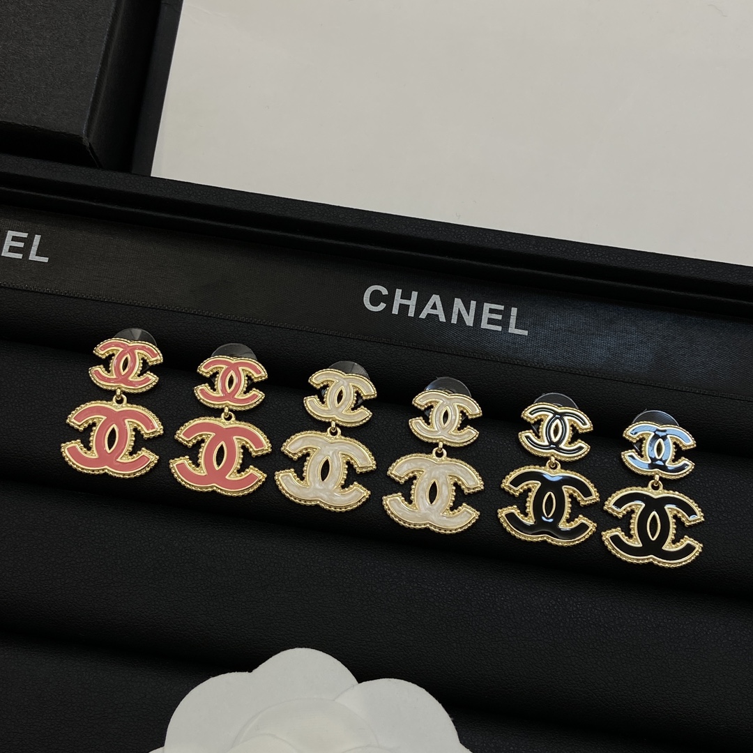 [TOP] CHANEL CC Pendant Earrings-3 Colors