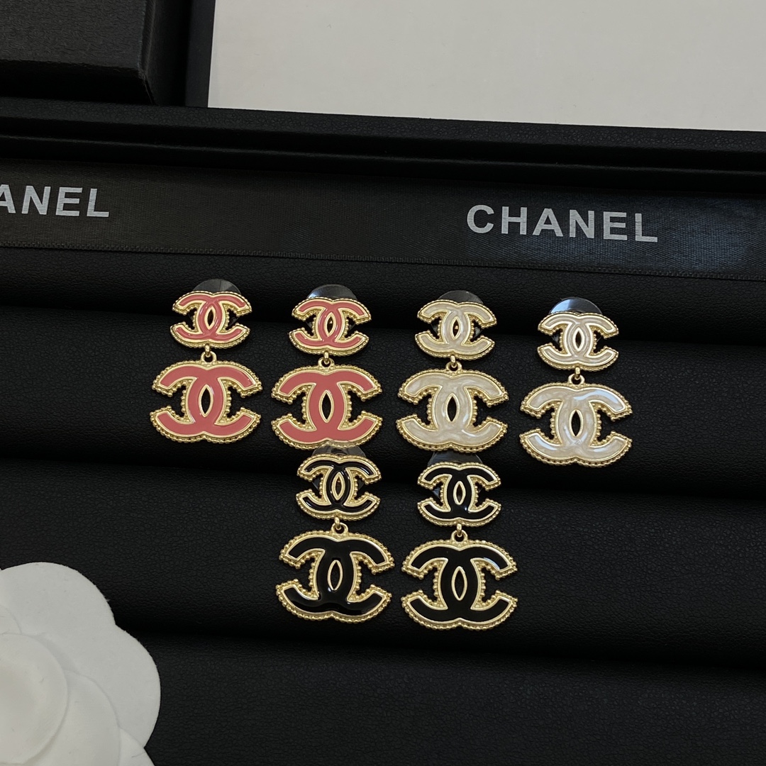 [TOP] CHANEL CC Pendant Earrings-3 Colors