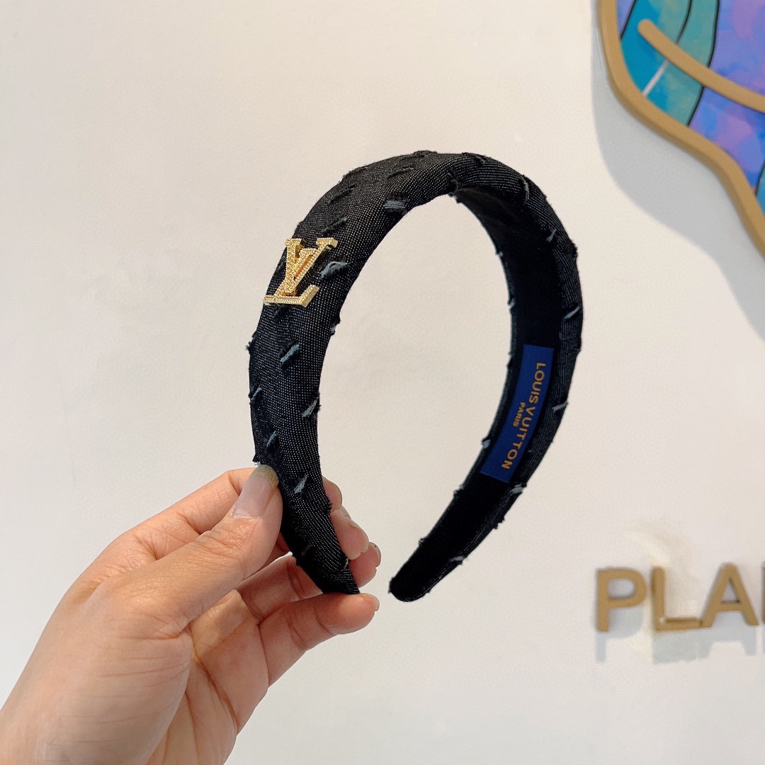 [TOP] Louis Vuitton LV Denim Headbands - 2 Colors