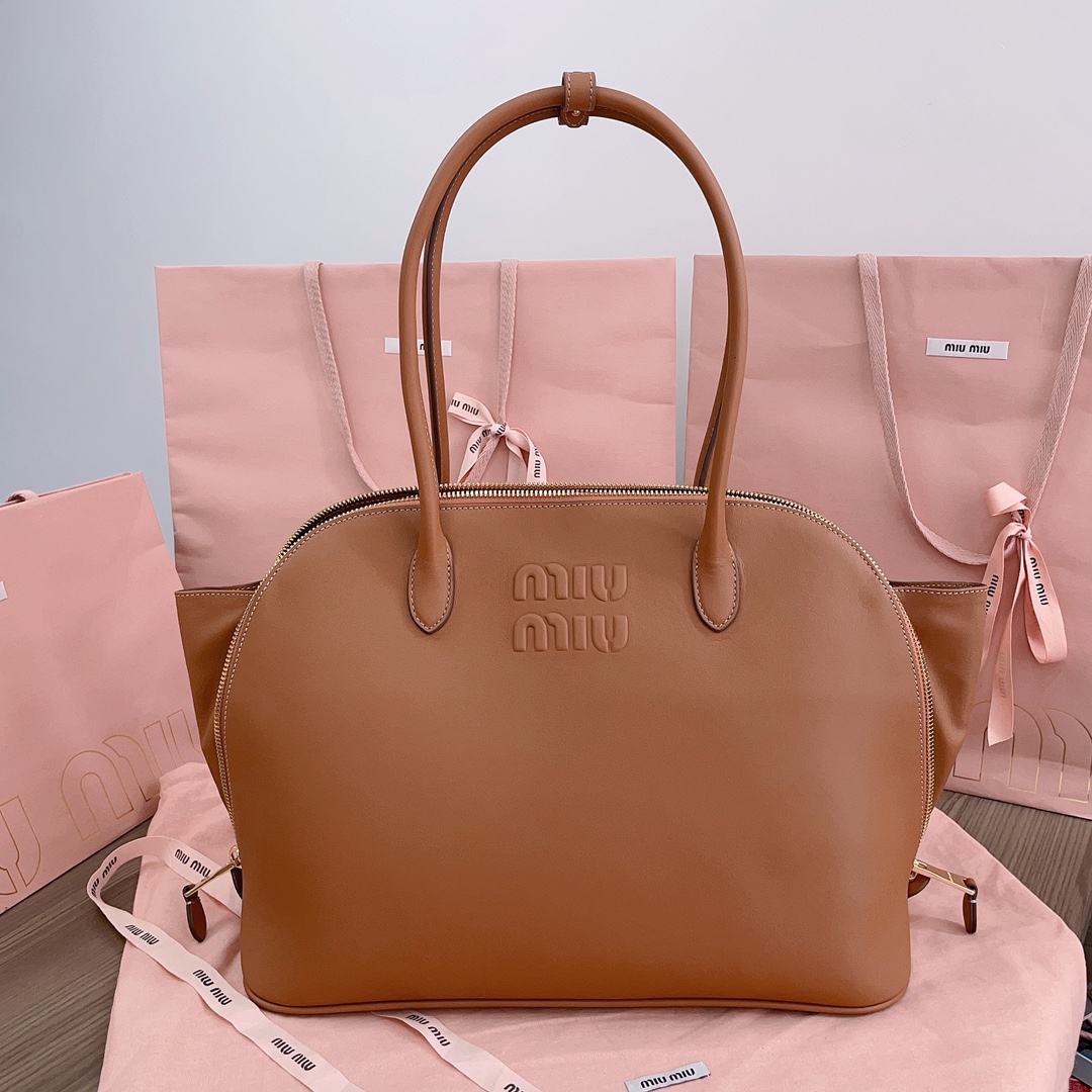 [TOP] Miu Miu Calfskin Handbags - 2 Colors - 33 X 21 X 13cm/38 X 27 X 16 cm