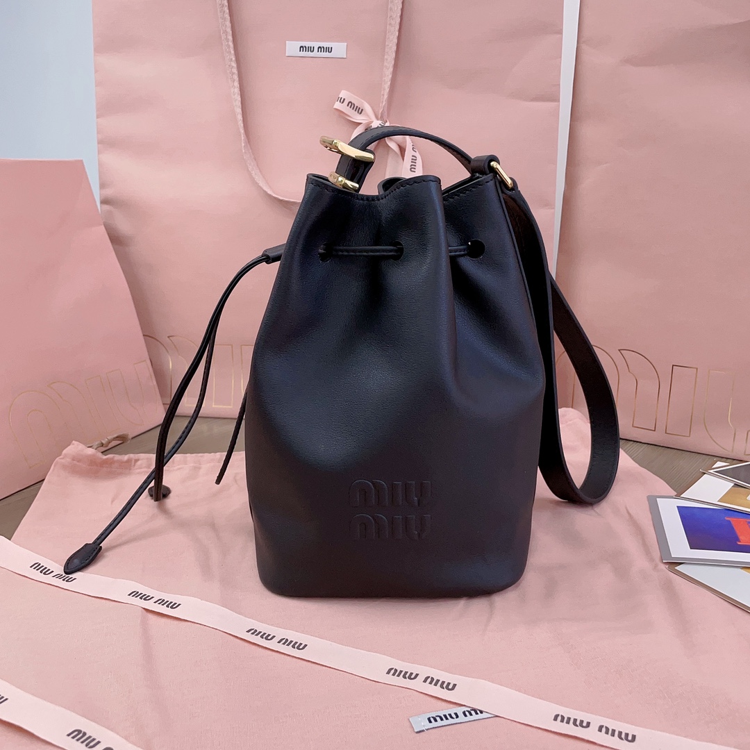 [TOP] Miu Miu Calfskin Bucket Bags 16x22.5x14cm/23x29x17cm - 2 Colors - 2 Sizes