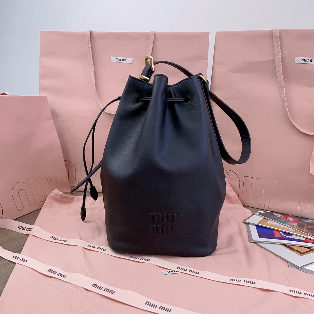 [TOP] Miu Miu Calfskin Bucket Bags 16x22.5x14cm/23x29x17cm - 2 Colors - 2 Sizes