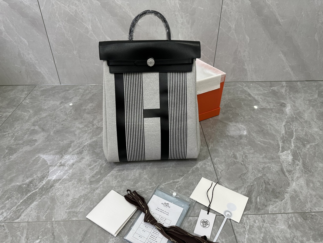 [TOP] HERMES Canvas And Cowhide Herbag Backpack 30x35x12cm - 5 Colors&SHW
