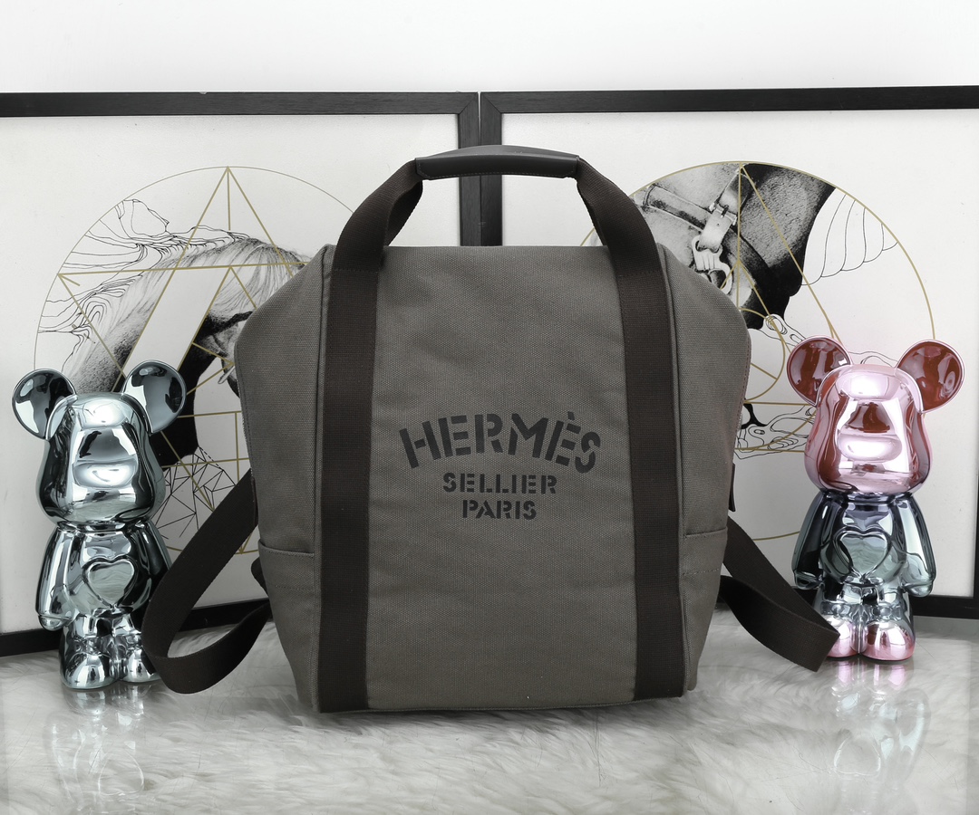 [TOP] HERMES Toile Groom School Backpack 20×30×40cm - 3 Color