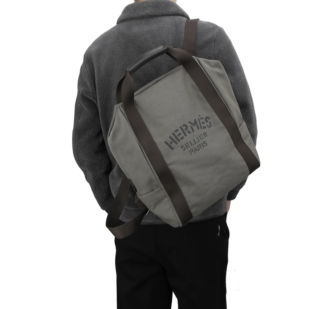 [TOP] HERMES Toile Groom School Backpack 20×30×40cm - 3 Color