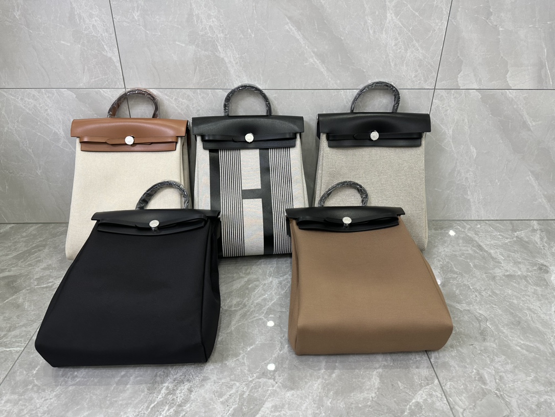 [TOP] HERMES Canvas And Cowhide Herbag Backpack 30x35x12cm - 5 Colors&SHW