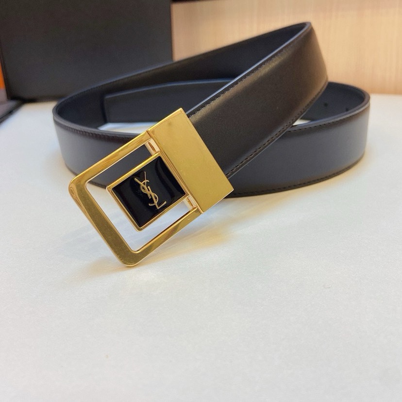 [TOP] Yves Saint Laurent Imported Top layer Leather Belt
