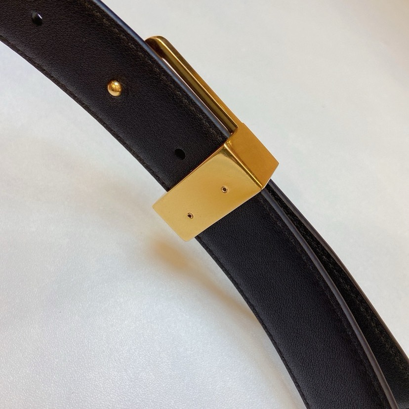 [TOP] Yves Saint Laurent Imported Top layer Leather Belt