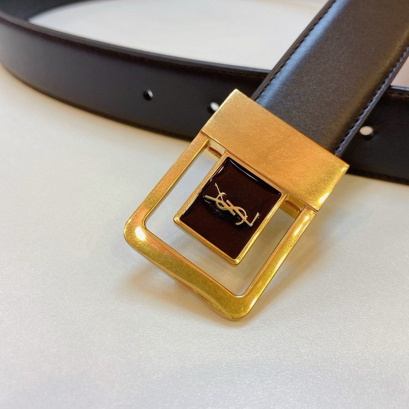 [TOP] Yves Saint Laurent Imported Top layer Leather Belt