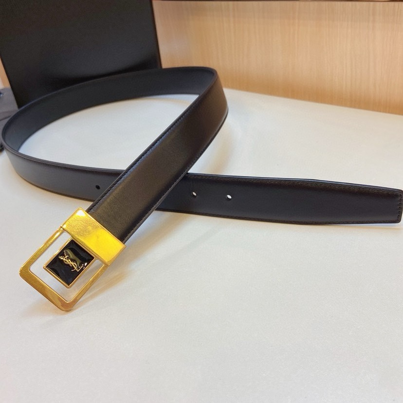 [TOP] Yves Saint Laurent Imported Top layer Leather Belt