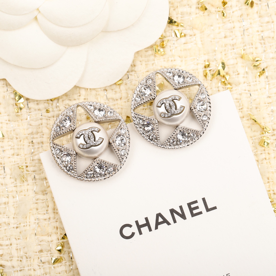 [TOP] CHANEL Star CC Earrings