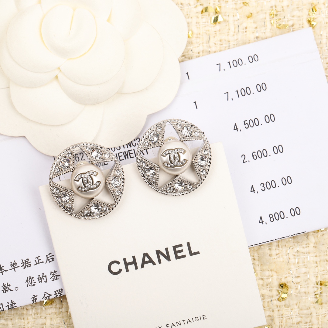 [TOP] CHANEL Star CC Earrings