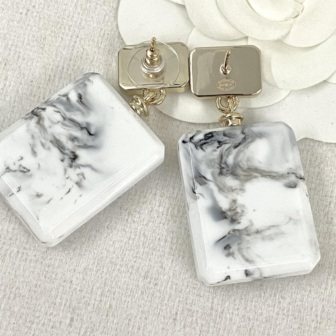 [TOP] CHANEL Marble Perfume Bottle Earrings