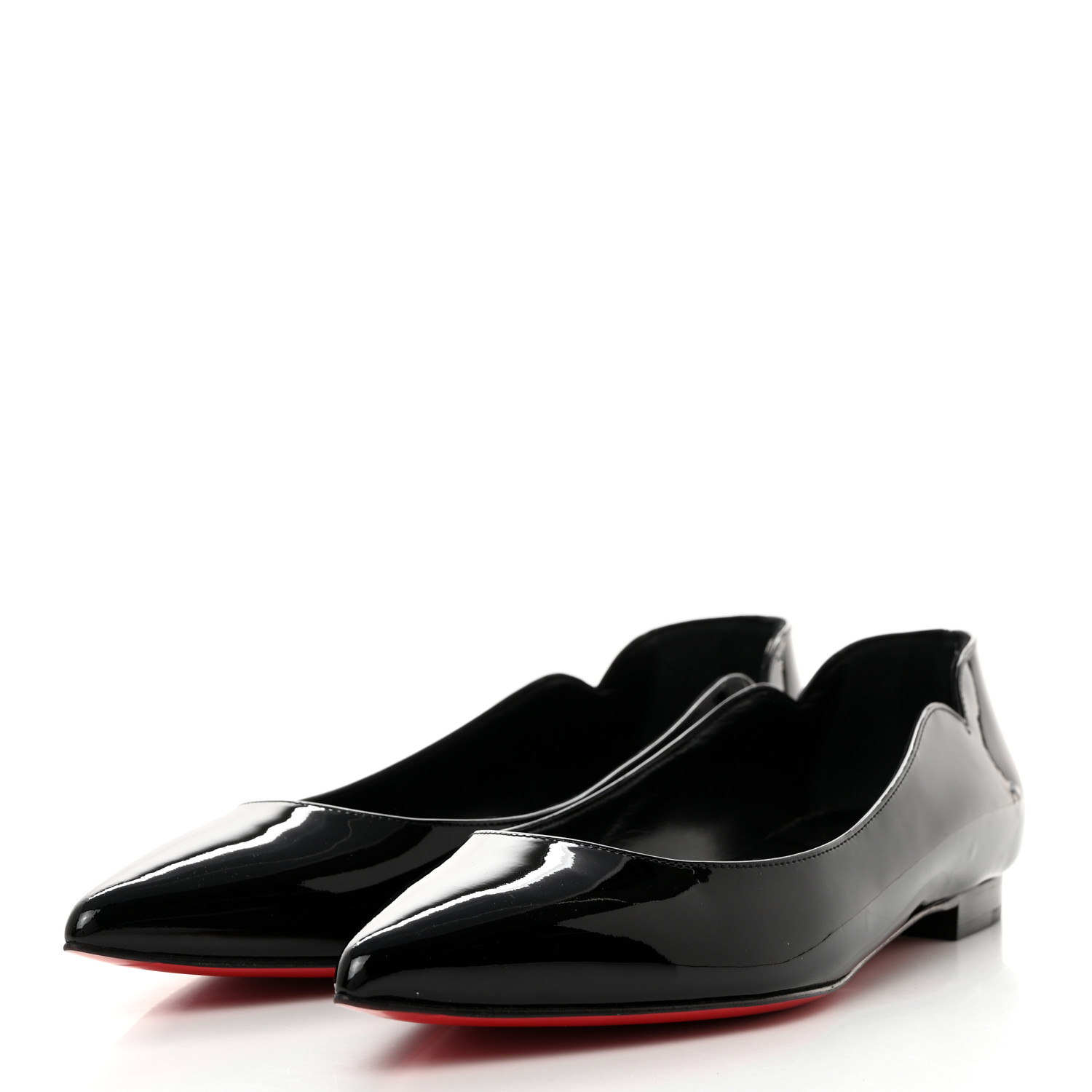 [TOP] Christian Louboutin Patent Hot Chickita Flats -Black Colors