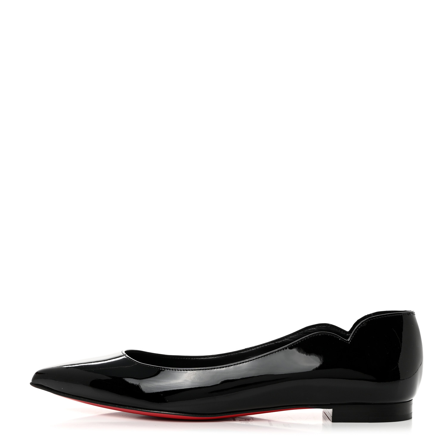 [TOP] Christian Louboutin Patent Hot Chickita Flats -Black Colors