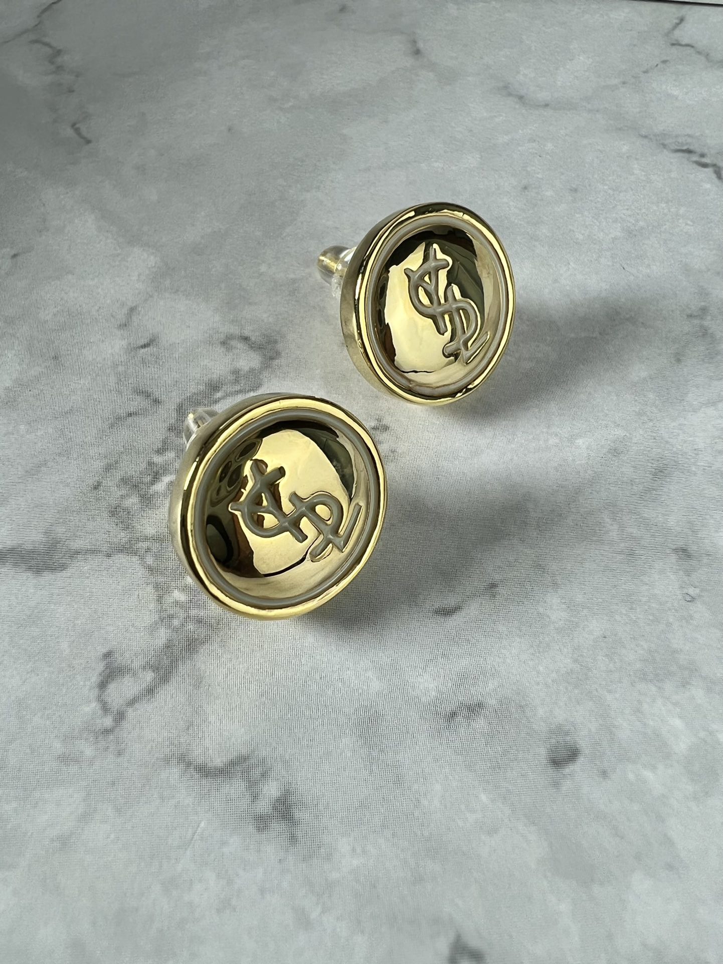 [TOP] Yves Saint Laurent YSL Coin Earrings