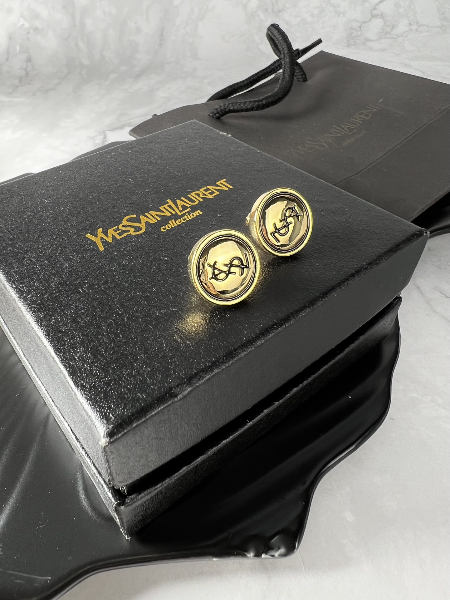 [TOP] Yves Saint Laurent YSL Coin Earrings