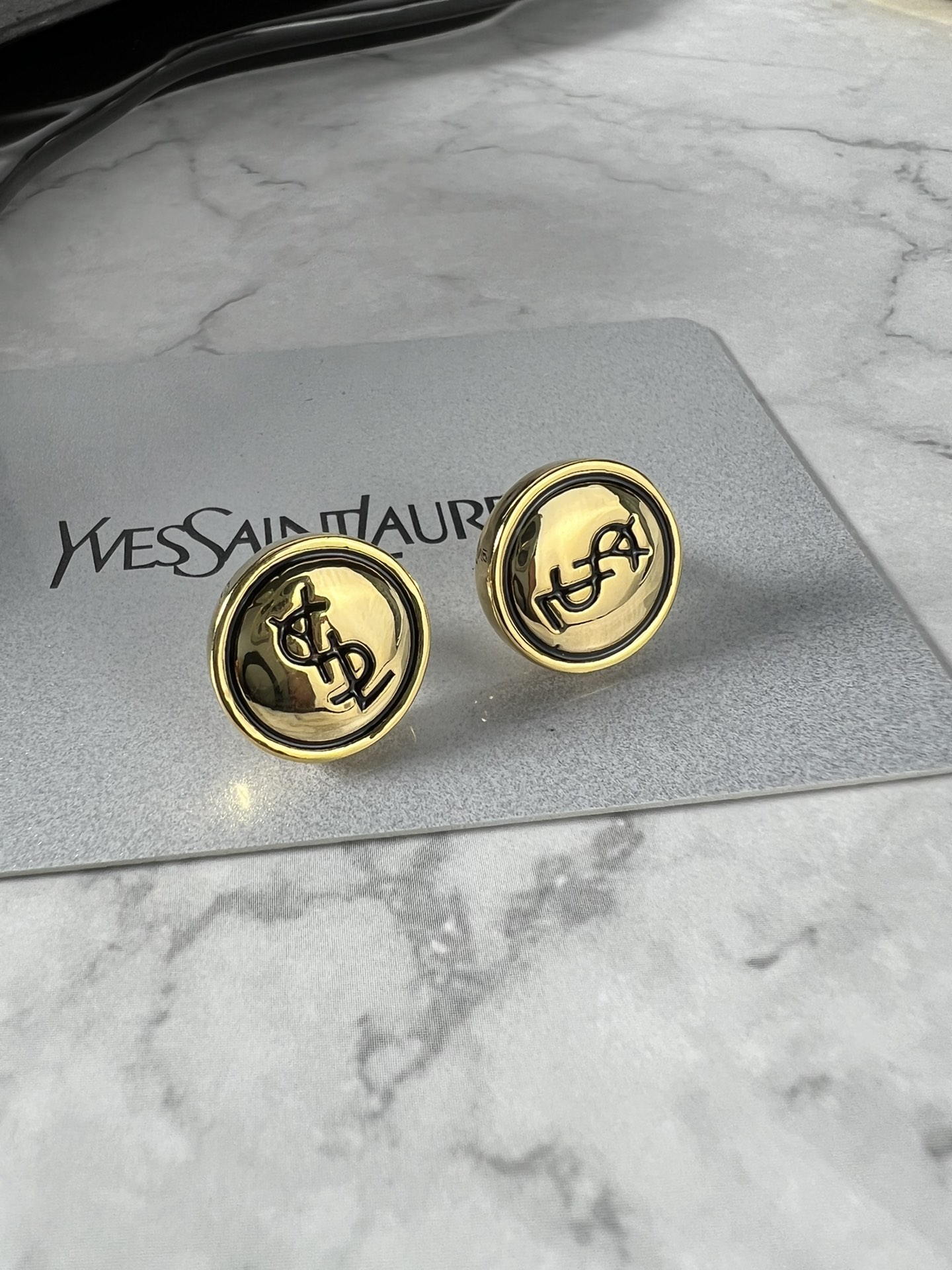 [TOP] Yves Saint Laurent YSL Coin Earrings