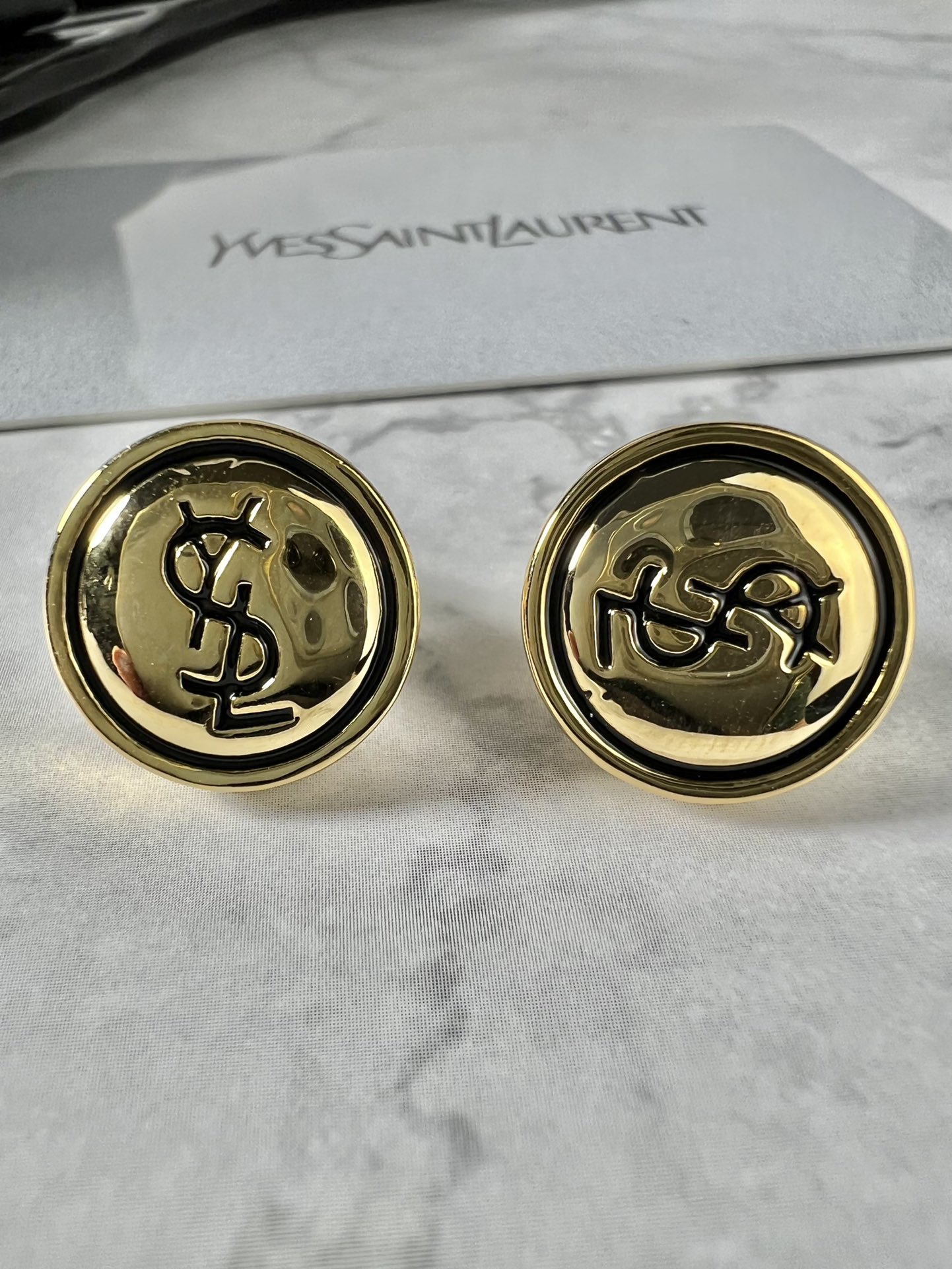 [TOP] Yves Saint Laurent YSL Coin Earrings