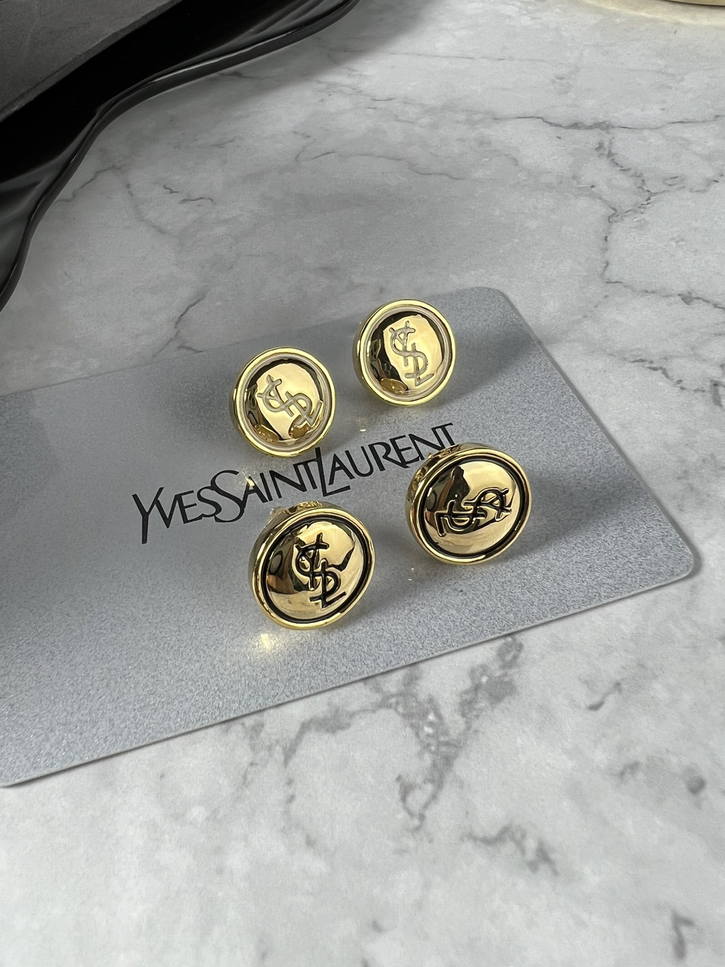 [TOP] Yves Saint Laurent YSL Coin Earrings