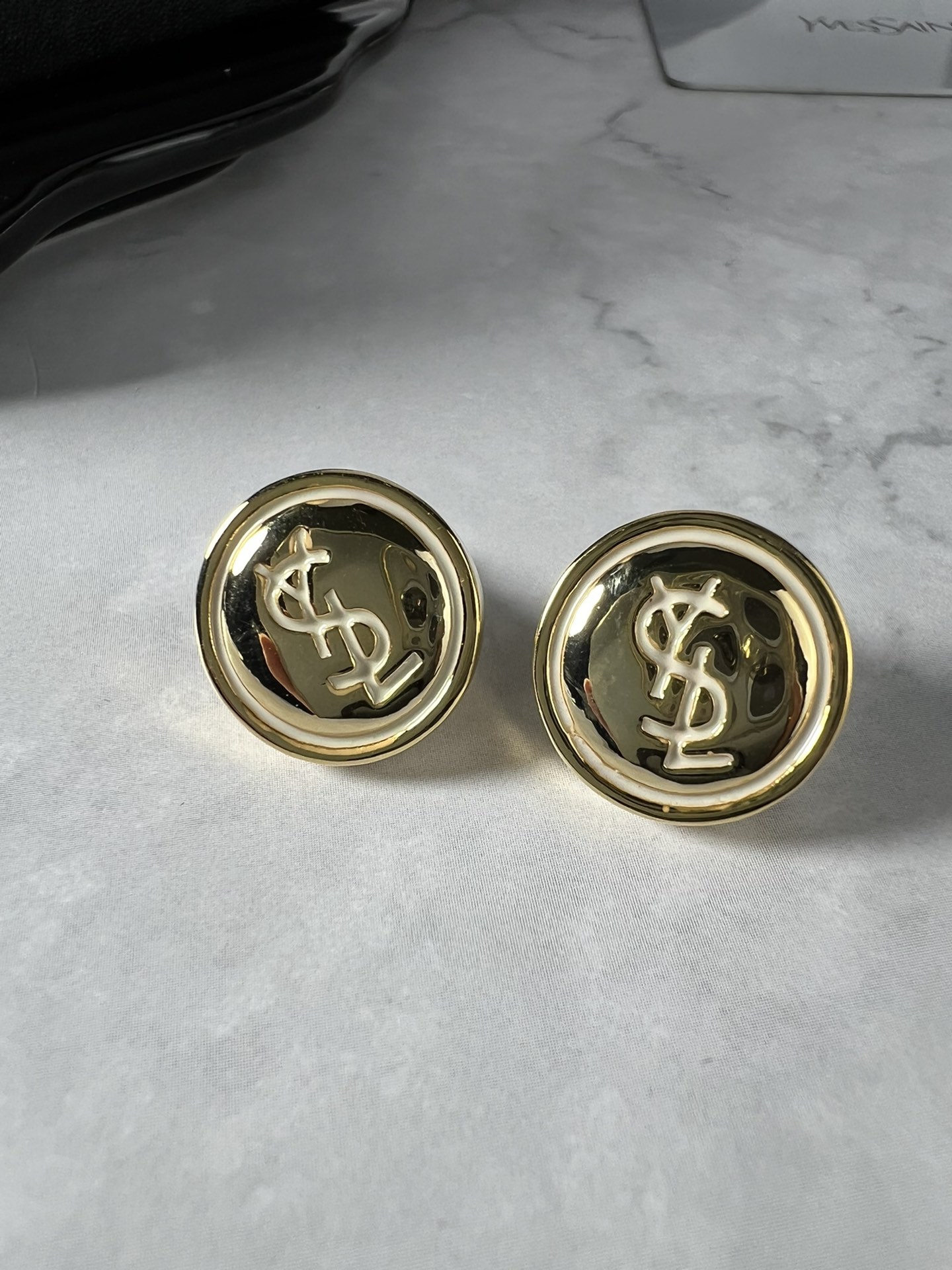 [TOP] Yves Saint Laurent YSL Coin Earrings