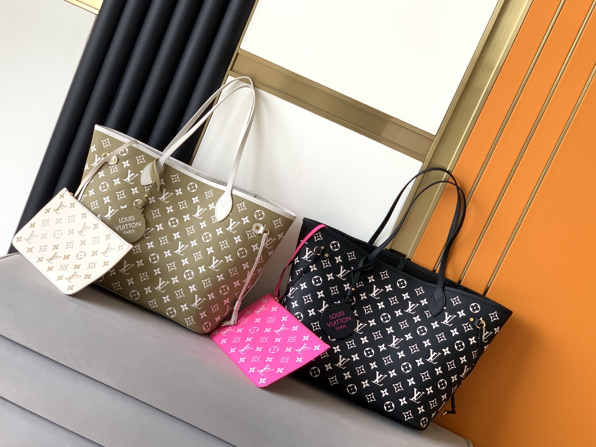 [TOP] Louis Vuitton LV Monogram Empreint Neverful Bag 31x28x14cm - 2 Color