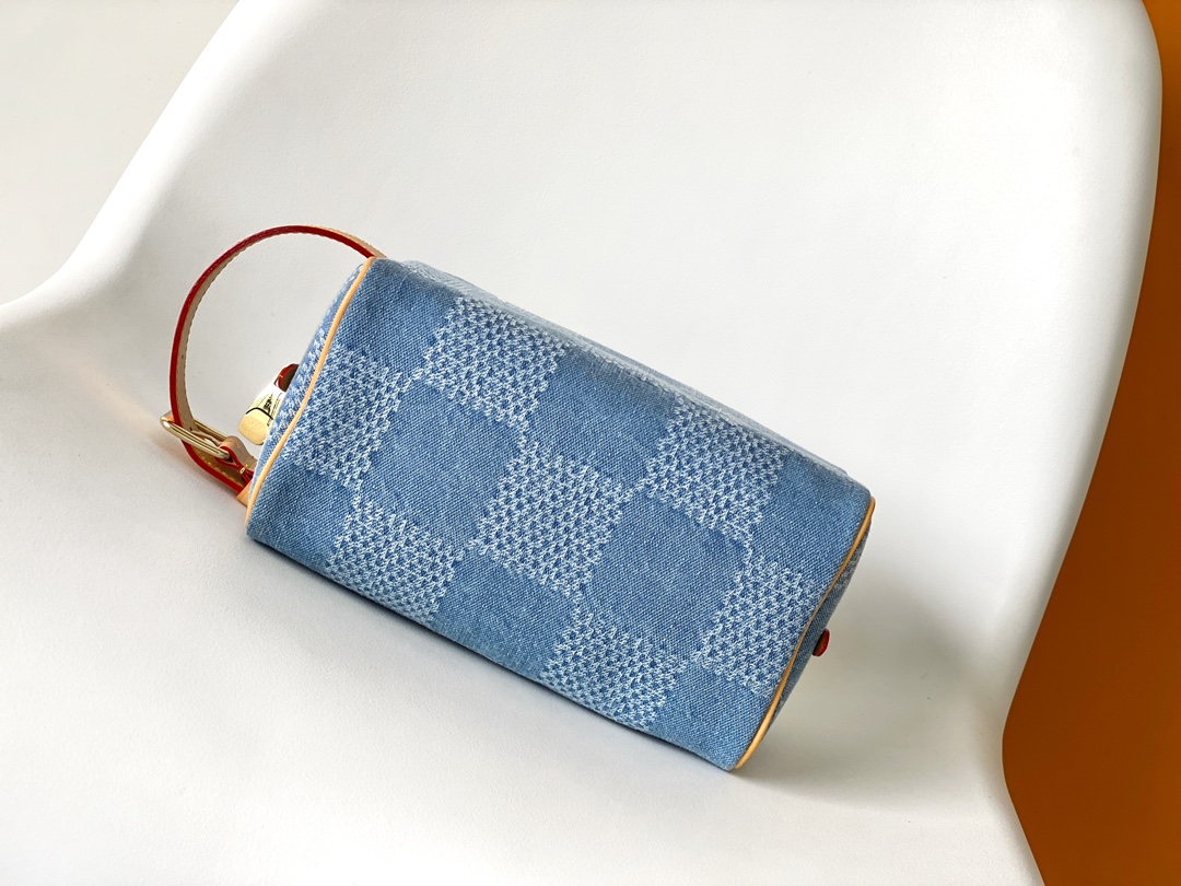 [TOP] Louis Vuitton LV Locker Dopp Kit Monogram Bag 23x13x12cm - Blue