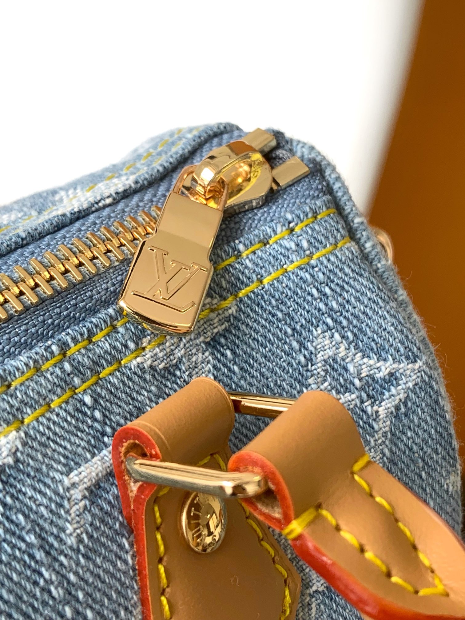 [TOP] Louis Vuitton LV Monogram Speedy Bag 16x10x7.5cm - Denim