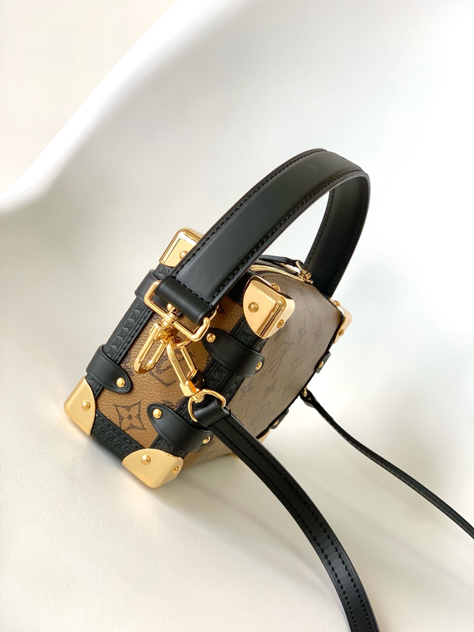 [TOP] Louis Vuitton LV Monogram Leather Cruise Trunk Bag 18x12.5x8cm - Brown