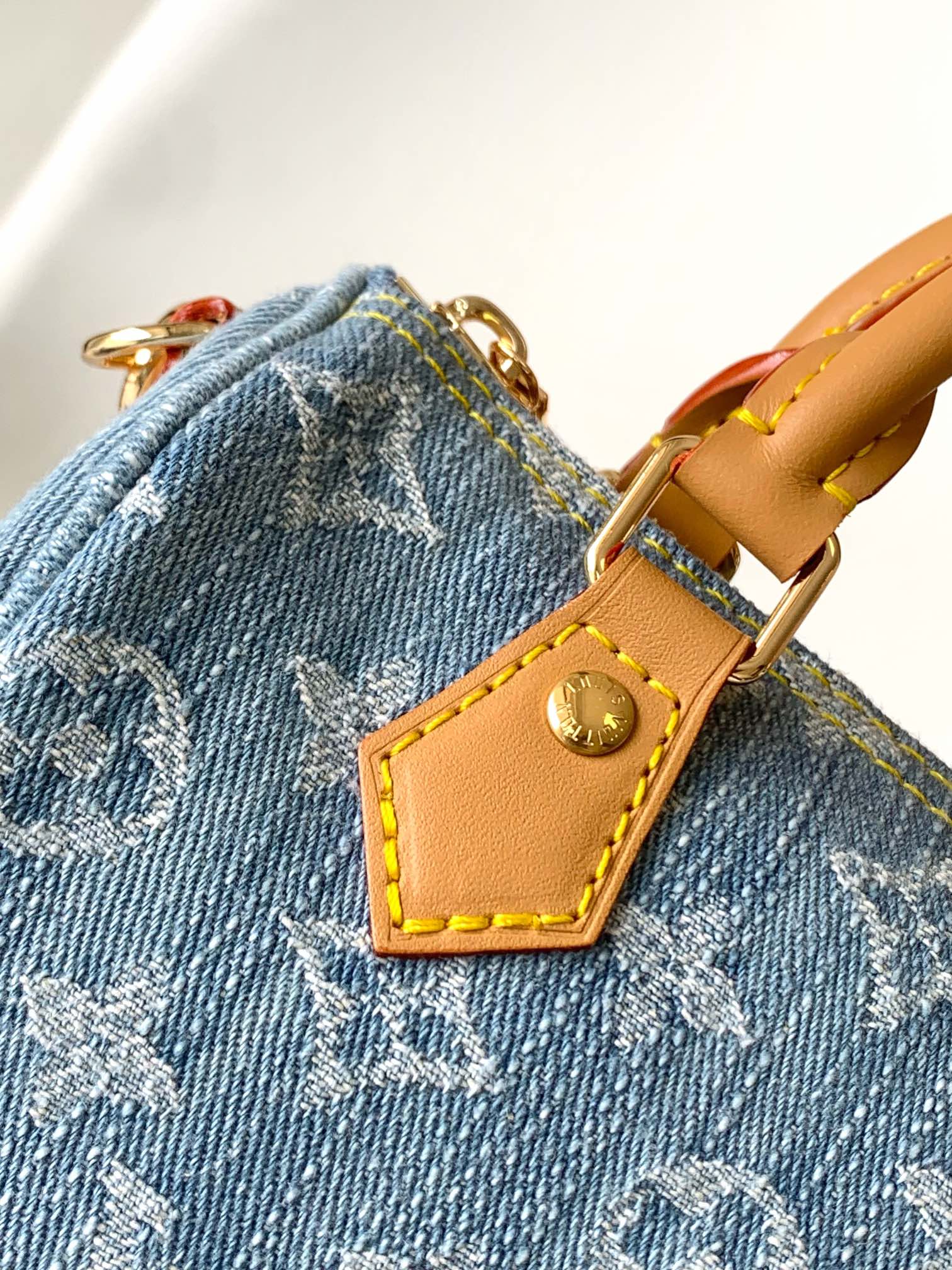 [TOP] Louis Vuitton LV Monogram Speedy Bag 16x10x7.5cm - Denim