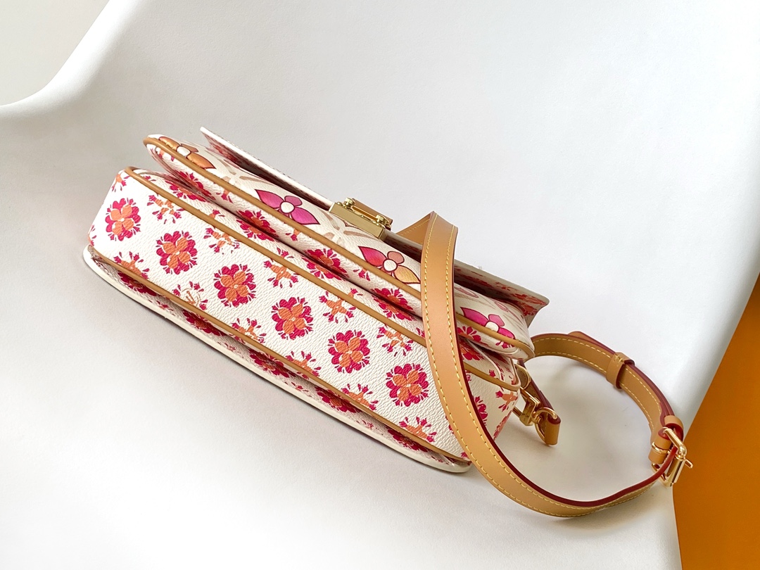 [TOP] Louis Vuitton LV Monogram Leather Pochette Metis Bag 25x19x7cm - Beige & Pink