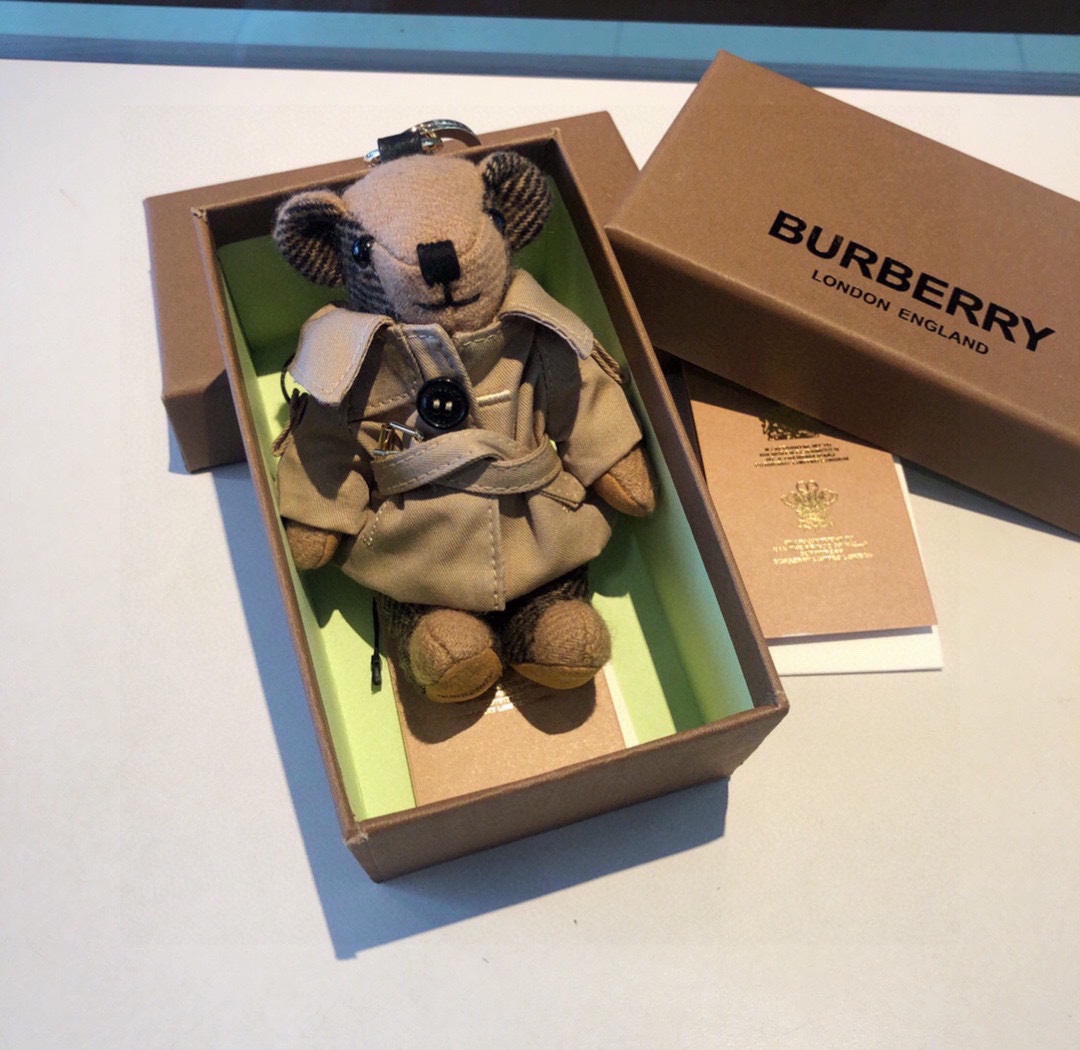 [TOP] BURBERRY Teddy Bear with Trench Coat Keychain Pendant - Brown