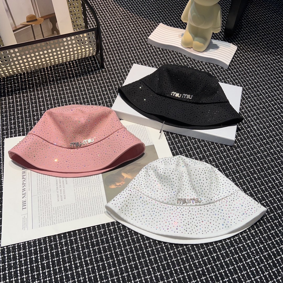 [TOP] Miu Miu Water Diamond Fisherman's Hat - 3 Colors