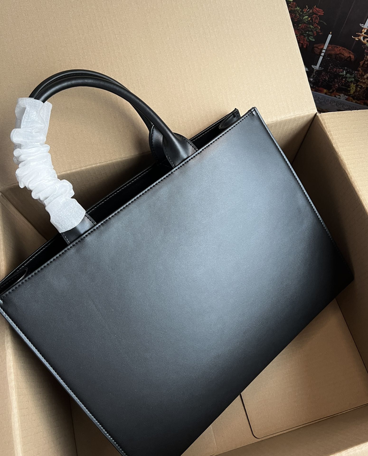 [TOP] Dolce & Gabbana D&G Handheld Cowhide Tote Bag 37×28×11.5cm