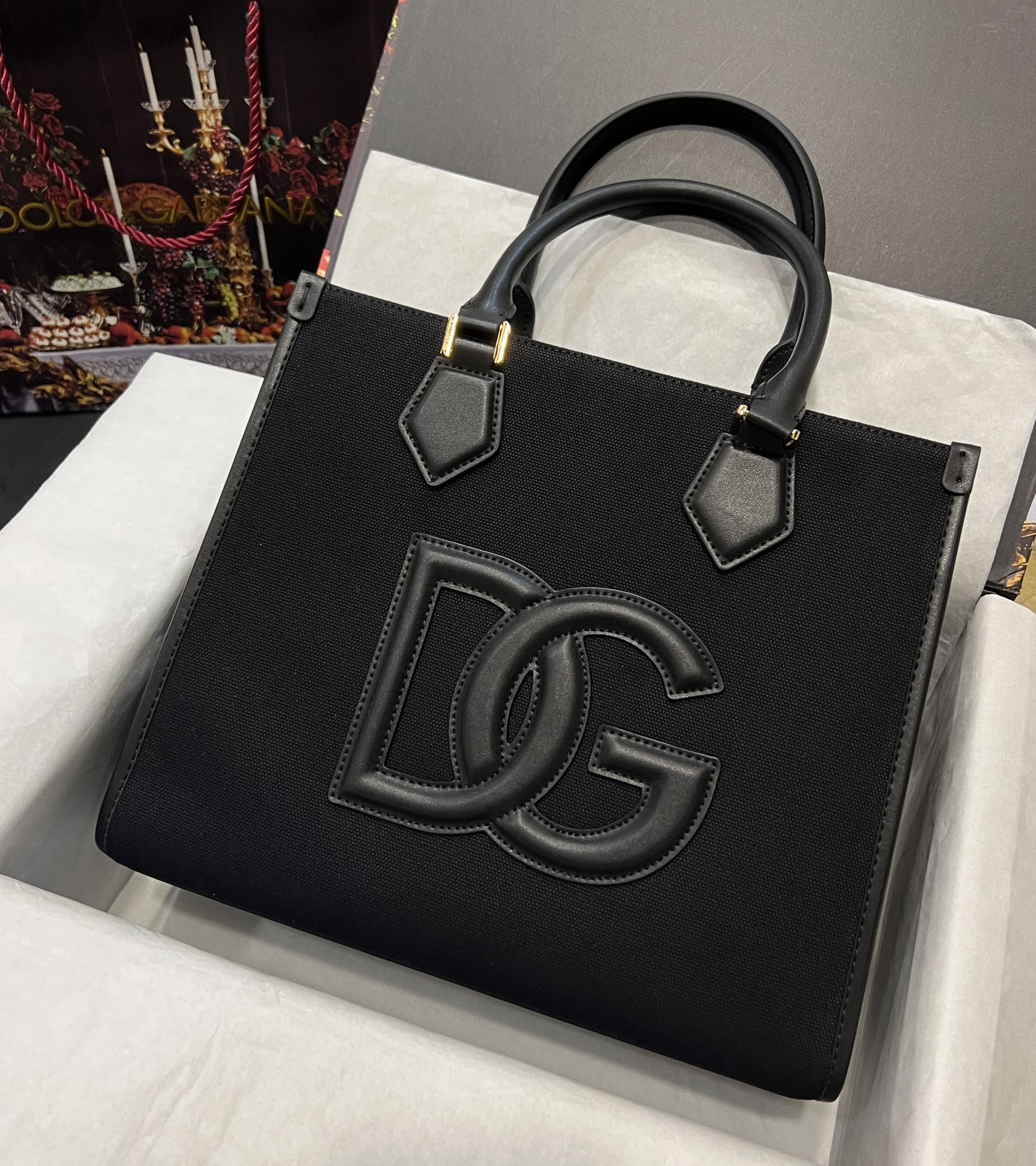 [TOP] Dolce & Gabbana D&G Handheld Tote Bag 31x27x16cm