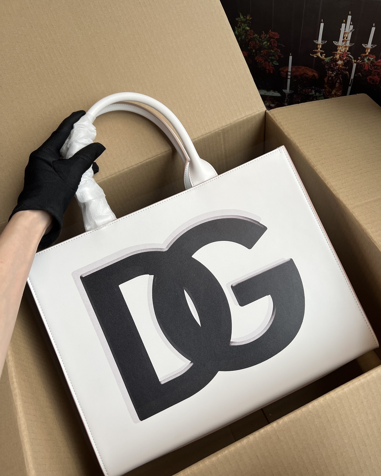 [TOP] Dolce & Gabbana D&G Handheld Cowhide Tote Bag 37×28×11.5cm