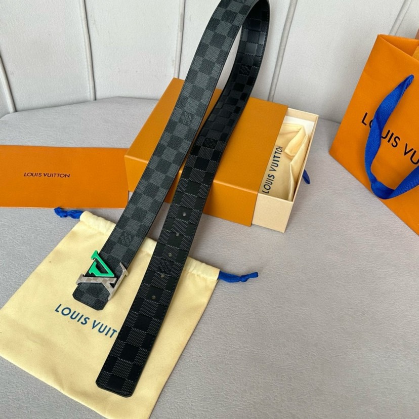 [TOP] Louis Vuitton LV Calf Leather Beltt - 4.0CM