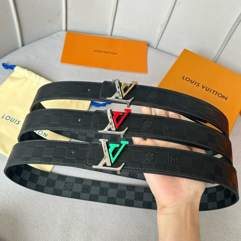 [TOP] Louis Vuitton LV Calf Leather Beltt - 4.0CM